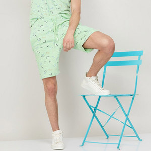 Shorts Bermuda imprimés vert clair pour hommes, avec cordon de serrage à la taille et poches, style décontracté, vêtements d'été - Product Image 4