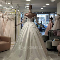 Jancember TK93-17 magnifiques robes de mariée en satin ivoire pour femmes