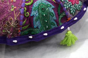 Patchwork Boho coussin de sol bohème fait à la main taie d'oreiller Hippie housse de coussin - Product Image 5