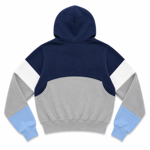 เสื้อฮู้ดครอปซิปผู้หญิงแบบย้อมสีเอซิด ตัดเย็บตามสั่ง หลายสี แต่งแผงตัดกัน รับผลิตแบบ OEM แบรนด์ส่วนตัว สไตล์สตรีทแวร์ ผ้าฝ้าย 100% - Product Image 4
