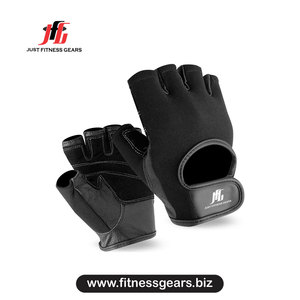 Just Fitness Gears Half Finger Leather Gym <b>Gloves</b> <b>Weight</b> Lifting Unisex Breathable Non-Slip Wrist Support - Product Image 1