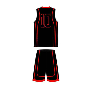 Tenues de basket-ball pour les universités, uniformes de basket-ball noirs et rouges pour les clubs, vêtements de sport pour hommes ou femmes, équipement pour les matchs sportifs. - Product Image 5