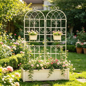 USA Warehouse 2026 Trending <b>Decorative</b> Metal Garden Fence Panel Scroll Trellis Ornamental Gates Yard Border Privacy <b>Screen</b> - Product Image 6