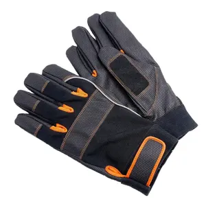 Anti Impact Knuckle Protection Tactical Black Mechanic Work Gloves