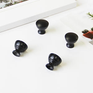 Premium Quality Matte <b>Black</b> Zinc Alloy Round <b>Knob</b> Hardware Products for Kitchen Cabinet Drawer Elegant Minimalist Furniture - Product Image 2