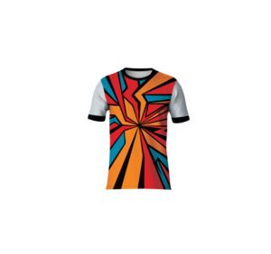 Camiseta Deportiva Geométrica Sublimada Personalizada, 210g, Poliéster, Manga Corta, Ligera y Transpirable - Product Image 4