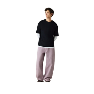 Jean droit rose clair pour homme, taille mi-haute, coupe décontractée, en denim de coton, idéal pour le printemps - Product Image 1