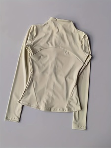 Wholesale Women Activewear Yoga Jackets Nylon Soft Ribbed <b>Tops</b> Seamless Slim Fit <b>Zip</b> <b>up</b> Long Sleeve Fitness Jacket - Product Image 5