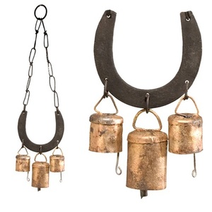 Rustic Iron <b>Horseshoe</b> Wind Chime With Bronze Bells Antique Finish Home Decoration Craft Metal Ornament - Product Image 1