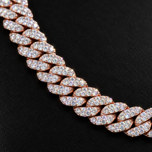Chaîne cubaine classique en moissanite CVD 14 mm, testée au diamant, plaquée or 18 carats, bijoux hip-hop pour hommes, coffret cadeau de luxe - Product Image 2
