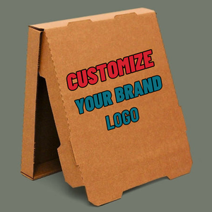 Caja de Pizza Corrugada de Papel Kraft Marrón de 16 x 16 Pulgadas con Logotipo Personalizable, Cajas de Papel Portátiles y con Relieve Disponibles en Varios Tamaños - Product Image 2