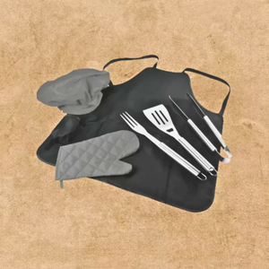 Ensemble Tablier et Moufles de Cuisson – Cadeau Idéal pour la Cuisine, la Pâtisserie et la Grillade – Moufles Résistantes à la Chaleur, Support de Casserole, Tablier de Chef Ajustable Unisexe – Usage Quotidien - Product Image 1