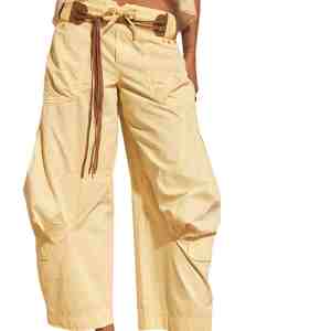 <b>Custom</b> 100% Cotton Streetwear Barrel Fleece Jogger New Design Pocket Straight <b>Balloon</b> Cargo Pants For Women Wide Leg Sweatpants - Product Image 4
