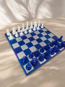 Belladec Custom Children Sports Resin <b>Chess</b> Board <b>Set</b> High Quality Clear Pigmented <b>Chess</b> Pieces Handmade Artistic Design - Product Image 4