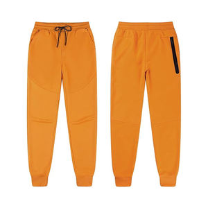 Chándal con Capucha Naranja para Hombre, Estilo Deportivo, Color Sólido, Algodón, Cierre de Cremallera, Bolsillos Laterales, Ropa de Otoño 2 en 1 - Product Image 4