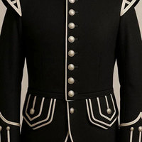 Veste d'hiver pour homme en laine noire, style doublet, kilt de pipier, col montant, avec logo personnalisé sur le devant, la plus vendue de Ventoria Enterprises