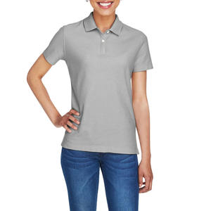 Polo à col rabattu avec logo imprimé DTF personnalisé, tissu respirant Dry Fit, vêtements de golf performants, polo pour femmes - Product Image 1