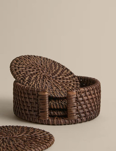 Natural Handmade Selection Rattan Woven <b>Dinner</b> <b>Table</b> <b>Mat</b> Heat Resistant Round Coaster for Restaurant Home - Product Image 1