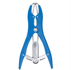 Alicates de expansión Burdizzo sin sangre para anillos de castración, herramienta de granja para cerdos y vacas, modelo E-800 CE, de plástico azul para la castración de ganado. - Product Image 4