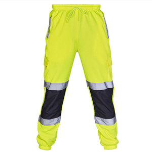 Pantalon de travail routier haute visibilité pour hommes – Pantalon de jogging de sécurité ample avec bandes réfléchissantes et patchwork - Product Image 6