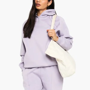 Drop Shoulder Unisex Fleece <b>Hoodies</b> 100% Cotton/Polyester <b>Lightweight</b> Pullover Solid Eco-Friendly Winter Streetwear Customized - Product Image 2