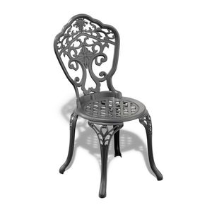 Ensemble de meubles de salle à manger en aluminium coulé 3 pièces toutes saisons avec cadre noir pour usage extérieur - Product Image 4