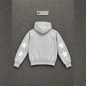 SILVER OVERSIZED ZIP UP HOODIE TRENDY LIGHT Sweatshirt 100% Cotton French Terry Autumn Wear STYLISH SOFT LIGHT WINTER HOODIE DAI - Product Image 6
