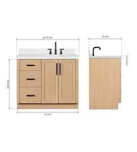 Meuble sous-vasque de salle de bain 42 pouces à étalage à droite, marque privée Zacchaeus, 6 options de finition, fabricant OEM Vietnamien - Product Image 2