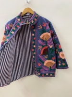 Veste en velours Suzani vintage la plus vendue, veste bomber courte bohème à fleurs, manteau chaud d'hiver, prix d'usine en gros
