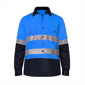 Red Color Anti-Static <b>Flame</b> Retardant Safety <b>Shirt</b> With Reflective Tape and FR Thread - Product Image 1