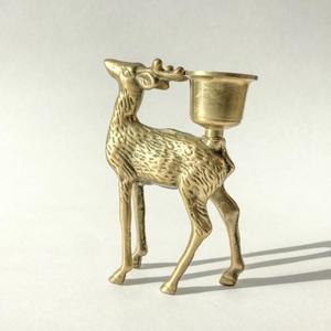 Porte-bougie en argent en forme de tête de cerf avec bois de cerf pour la décoration de Noël, accessoires de table, designs personnalisables, figurine moulée à la main - Product Image 6