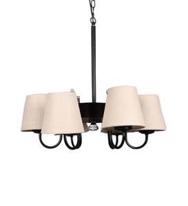 <b>Modern</b> Fabric Shade Chandelier <b>Black</b> Metal Hanging Pendant <b>Light</b> Contemporary <b>Ceiling</b> Lamp Nordic Indoor Lighting Fixture - Product Image 1
