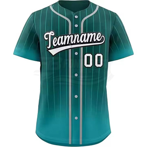 Custom Baseball Jersey Men's Short Sleeve Team Name Print Breathable Polyester Uniform Adult Regular Fit Black Pink Gradient - Product Image 1