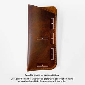 Genuine Leather <b>Glasses</b> Pouch Luxury Soft Cowhide Spectacles <b>Case</b> Slim Handmade Sunglasses Cover Travel Bag LGC-0143 - Product Image 5