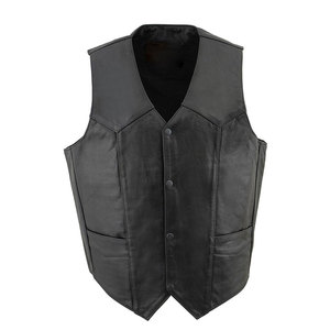 Custom Design Leather Men <b>Vest</b> Solid Color Leather Streetwear Sleeveless Leather Men <b>Vest</b> - Product Image 1
