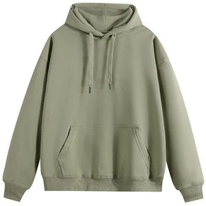 Sweat à capuche épais pour homme en coton, personnalisable avec impression et broderie, coupe oversize, à enfiler, uni - Product Image 4