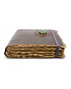 Vintage Handmade Leather <b>Journal</b> with Gemstone Deckle Edge Paper Notebook Rustic Travel Diary Sketchbook <b>Writing</b> <b>Journal</b> Gift - Product Image 6