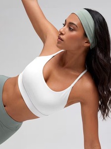 Women Minimalist Racerback Workout Bra Removable Cup Insert Wide Elastic Underband Athletic <b>Crop</b> <b>Top</b> Factory Supplier - Product Image 6