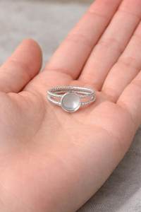 Base de Anillo Redonda de 10mm Chapada en Plata de Ley 925 con Doble Banda, Semimontura Hecha a Mano para Joyería, Base de Anillo Personalizable - Product Image 1