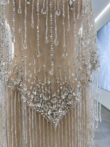 Cape à paillettes dorées exquises style années 20, boléro perlé pour robe de soirée formelle, écharpe de soirée en maille transparente – Direct Usine - Product Image 3