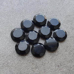 Pierre précieuse ronde en onyx noir naturel, taille tablette, dos plat, pour la fabrication de bijoux, toutes tailles, vente en gros - Product Image 5