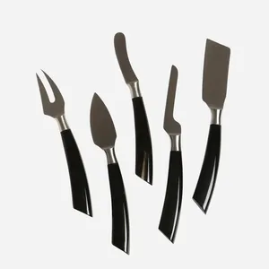 Ensemble de couteaux à fromage en acier inoxydable, or et noir, épandeur, coupe-fromage, trancheuse, ustensiles de cuisine durables, outils de service pour le fromage à la maison - Product Image 5