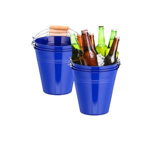 Seau à glace galvanisé, grande glacière galvanisée pour boissons, seau à glace pour fêtes, seaux à boissons en métal épais avec poignées - Product Image 6