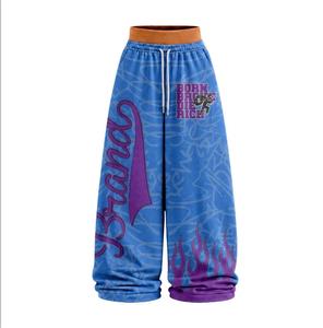 Conjunto Deportivo con Capucha para Hombre, Estampado Azul y Morado, Estilo Urbano, Poliéster y Algodón, FRENCH TERRY, Ropa de Otoño - Product Image 6