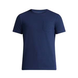 T-shirts pour hommes en coton 100% à séchage rapide, écologiques, coupe ajustée, couleur unie, taille plus, col rond, design personnalisé bleu marine 2025 BD - Product Image 1