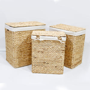 Cesta de lavandería de jacinto de agua hecha a mano de fábrica Artex Dong Thap para almacenamiento de ropa y decoración del hogar - Product Image 4