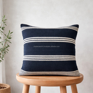 Warm Toned Woven Cushion <b>Cover</b> Decorative Striped Lightweight Washable Pillow <b>Cover</b> ON Cheap Price Woven Pillowcase - Product Image 5