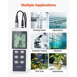 Kit Tester pH Impermeabile IP68 con Display LCD, Range 0-14 pH, Calibrazione Automatica a 3 Punti, Sonda Portatile, Pacchetti di Polvere per Calibrazione TDS - Product Image 6