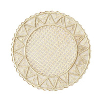 Sous-plats élégants en rotin festonné, style bohème, pour table à manger, acceptant les commandes OEM et ODM, provenant d'une usine au Vietnam.