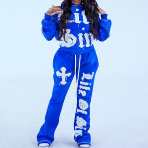 เสื้อฮู้ดดี้สไตล์วายทูเคสำหรับผู้หญิง แบบสตรีทแวร์ แต่งลายปัก ผ้าคอตตอนหนานุ่ม ซักล้างแล้ว พร้อมชุดเซ็ต - Product Image 3